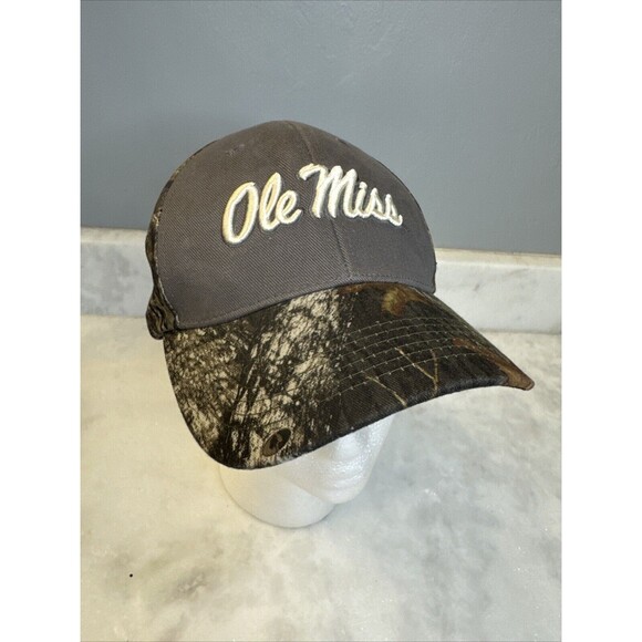 Ole Miss Rebels Hat Adult One Size Camo Grey Captivating Adjustable - Picture 1 of 12